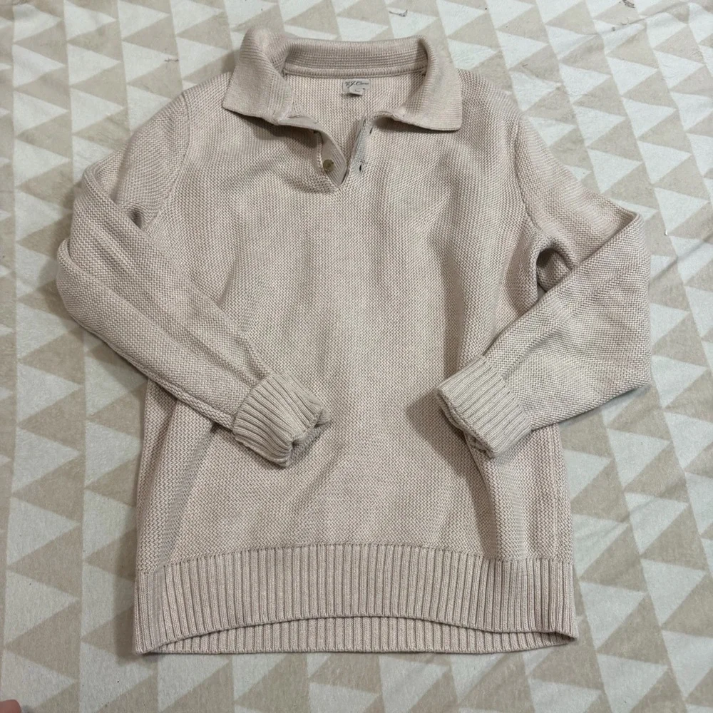 J crew Cotton racking-stitch sweater-polo